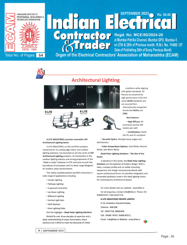 Indian Electrical Contractor & Trader - September - 2025
